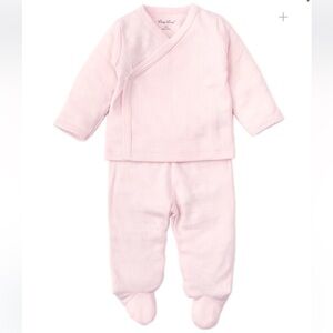 Kissy Kissy Pink Pointelle Cross Tee and Pant Set.  Size NB.